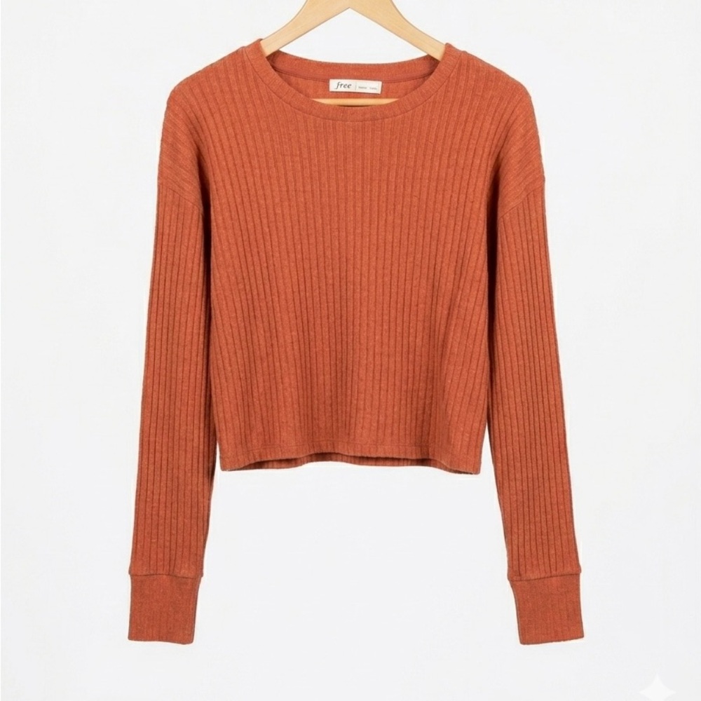 ARITZIA Wilfred Free Women's Burnt Orange Ribbed Top